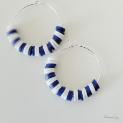 Boucles oreille marinière bleu blanc "Candy Summer " Boucles d'oreille bohèmes