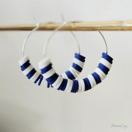 Boucles oreille marinière bleu blanc "Candy Summer " Boucles d'oreille bohèmes