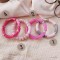 Bracelets joncs élastiques rose gris argent "Pink Mood"