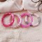 Bracelets joncs élastiques rose gris argent "Pink Mood"