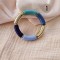 Bracelets joncs élastiques assortis bleu vert crème  "Ocean vibes"