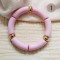 Bracelets élastiques rose doré crème "Sweet glam"
