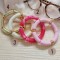 Bracelets élastiques rose doré crème "Sweet glam"