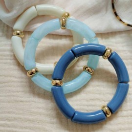 Bracelets élastiques bleu creme assortis "Sky Dreams"