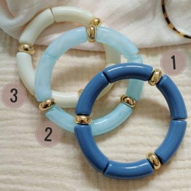 Bracelets élastiques bleu creme assortis "Sky Dreams"