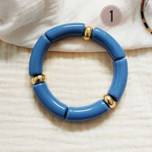 Bracelets élastiques bleu creme assortis "Sky Dreams"