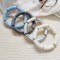 Bracelets élastiques bleu gris argent assortis "Riviera"