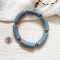 Bracelets élastiques bleu gris argent assortis "Riviera"