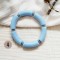 Bracelets élastiques bleu gris argent assortis "Riviera"