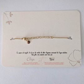Bracelet témoin pierre de lune améthystes et carte - bijou mariage Melle Cereza