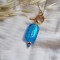 Collier Alia pendentif bleu et or - Bijou créateur