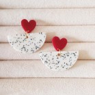 Boucles d'oreilles coeur & demie lune - Bijou tendance