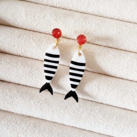 Boucles d'oreilles bord de mer poissons - Bijou tendance