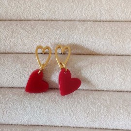 Boucles d'oreilles petits coeurs discrètes - Bijou tendance