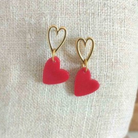 Boucles d'oreilles petits coeurs discrètes - Bijou tendance