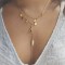 Collier cravate charms pendentifs doré - Bijou créateur
