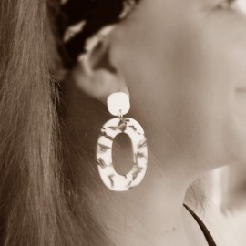 Boucles d'oreille maxi Ô abricot orange  - Bijou tendance