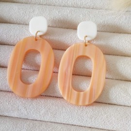 Boucles d'oreille maxi Ô abricot orange  - Bijou tendance