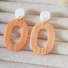 Boucles d'oreille maxi Ô abricot orange  - Bijou tendance