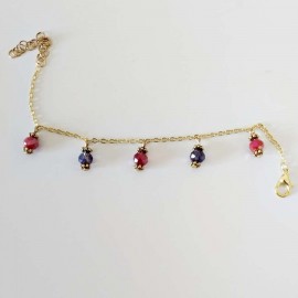 Bracelet charms rouge violet - Bracelet breloques