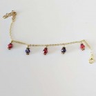 Bracelet charms rouge violet - Bracelet breloques