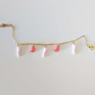 Bracelet breloques corail rose pâle - Bracelet charms