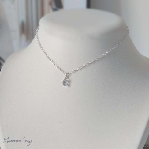 Collier dos sur-mesure zircon et perles - Bijou mariage