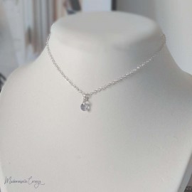 Collier dos sur-mesure zircon et perles - Bijou mariage