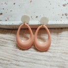Boucles d'oreille bohèmes rose pêche  - Bijou tendance