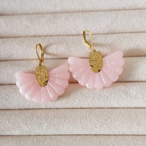 Boucles d'oreille bohèmes rose style latino - Bijou tendance