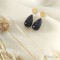 Boucles d'oreille perles goutte noire  - Bijou bohème tendance
