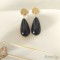 Boucles d'oreille perles goutte noire  - Bijou bohème tendance