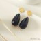 Boucles d'oreille perles goutte noire  - Bijou bohème tendance
