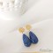 Boucles d'oreille perles goutte bleu foncé- Bijou bohème tendance