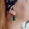Boucles d'oreille perles goutte vertes - Bijou bohème tendance