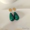 Boucles d'oreille perles goutte vertes - Bijou bohème tendance