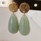 Boucles d'oreille goutte vert pâle - Bijou bohème tendance