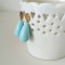 Boucles d'oreille goutte bleu céladon - Bijou bohème tendance