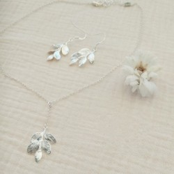 Collier mariée pendentif feuille sur-mesure - Bijou mariage