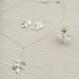 Collier mariée pendentif feuille sur-mesure - Bijou mariage