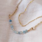 Collier aigue marine double rang Océania - Aigue-marine bohème chic
