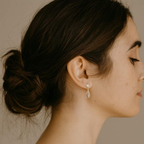 Boucles d'oreille mariée Swarovski goutte cristal "Jade" - Bijoux mariage Boucles d'oreille mariée Swarovski goutte cristal "Jade" - Bijoux mariage