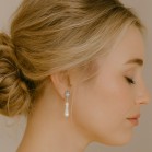 Boucles d'oreille mariee perles et strass zircon "Athénaïs"