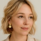 Boucles d'oreilles "Pétale Fauve" - Bijou tendance inspiration sauvage