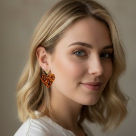 Boucles d'oreilles "Cœur Sauvage" - Bijou tendance inspiration léopard 