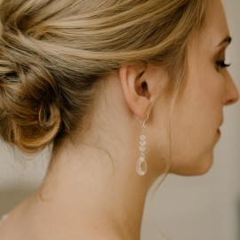 Boucles d'oreilles Swarovski pendantes cristal chic "Victoria"