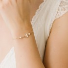 Bracelet mariée perle de culture et strass zircon or ou argent "Calistine" bijoux mariée
