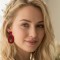 Boucles d'oreille maxi Ô coeurs rouge paillettes  - Bijou soirée