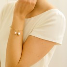 Bracelet mariée perles de culture jonc or ou argent "Isadora" bijoux mariée