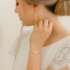 Bracelet mariage épuré perles argent ou or "Alessandra"  Bijou mariée